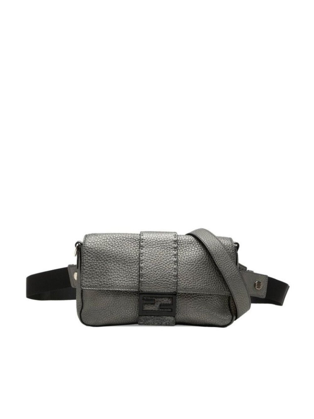 Fendi Selleria Mamma Baguette Belt Bag Gray Leather